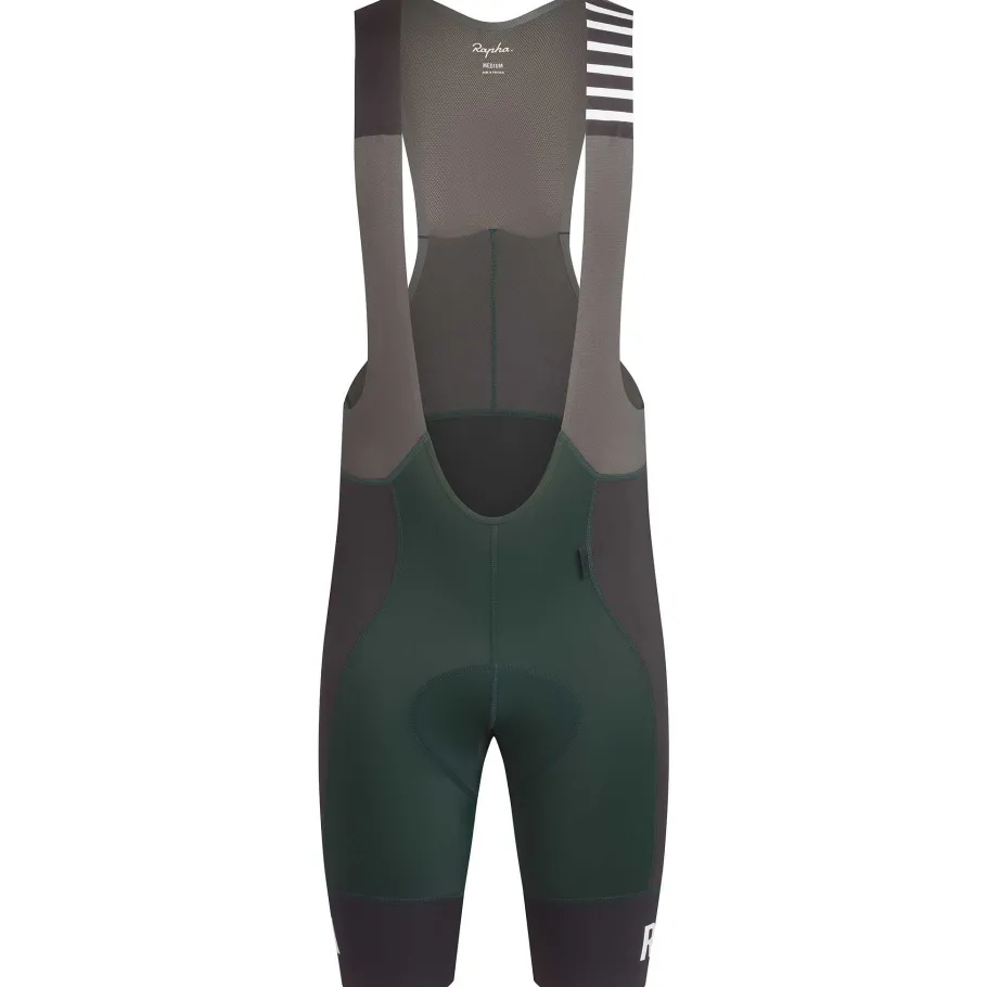Cheap Rapha Excess Men'S Pro Team Bib Shorts - Regular Dark Green/ Grey