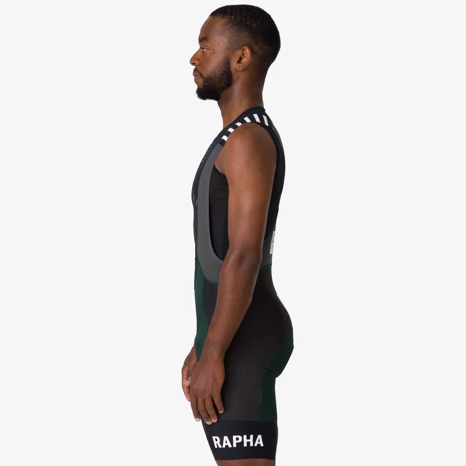 Cheap Rapha Excess Men'S Pro Team Bib Shorts - Regular Dark Green/ Grey