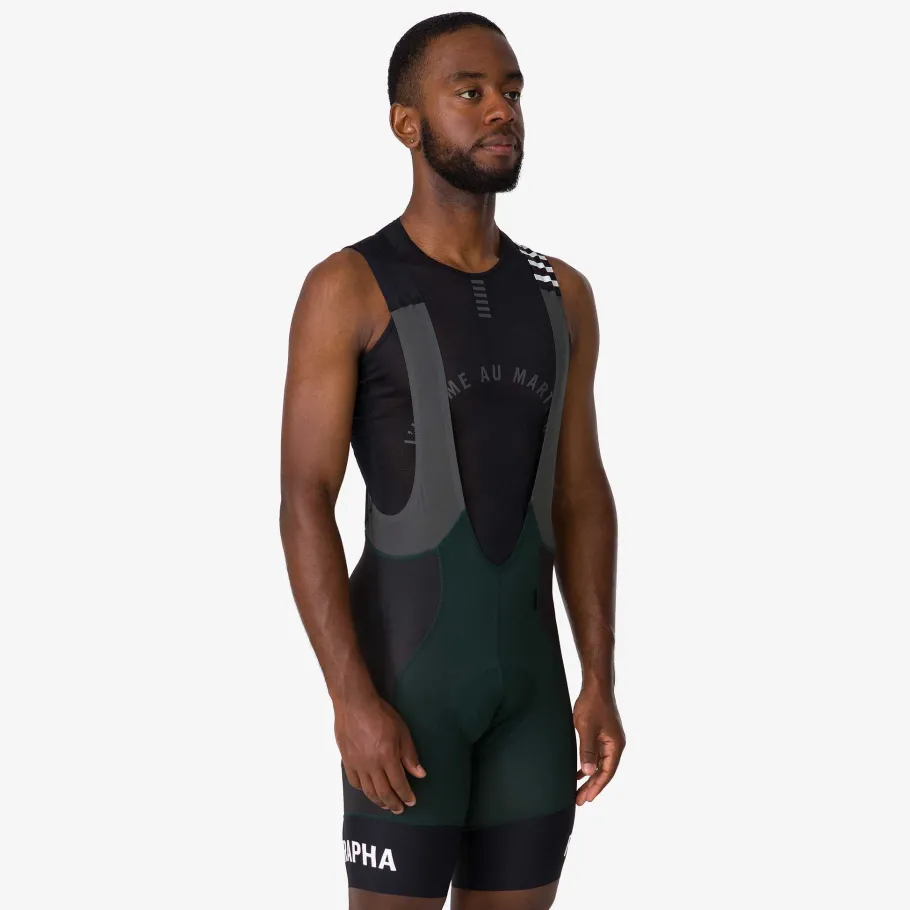 Cheap Rapha Excess Men'S Pro Team Bib Shorts - Regular Dark Green/ Grey