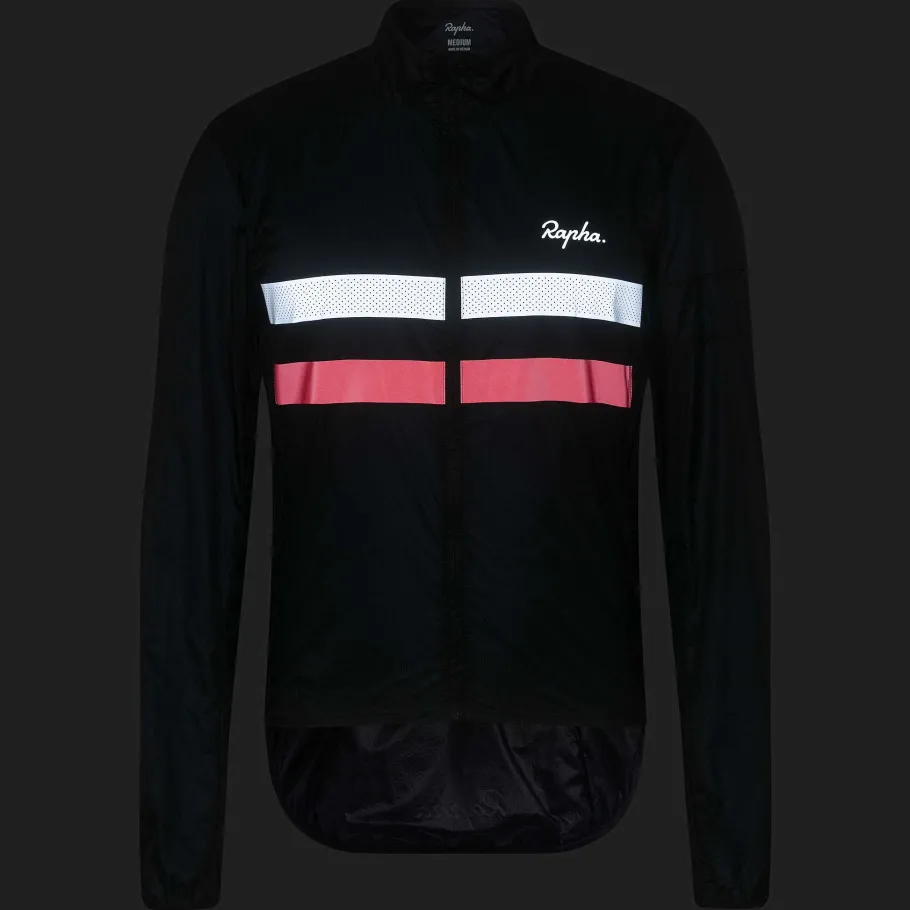 Cheap Rapha Men'S Brevet Flyweight Wind Jacket Dark Navy/High-Vis Pink/White