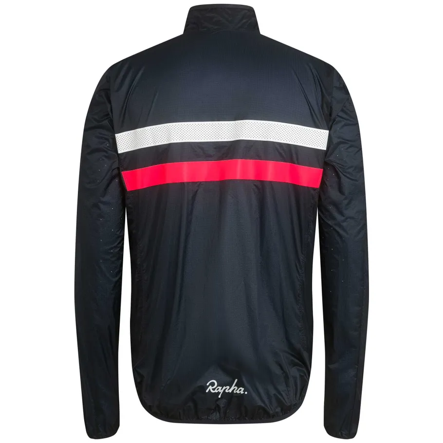 Cheap Rapha Men'S Brevet Flyweight Wind Jacket Dark Navy/High-Vis Pink/White