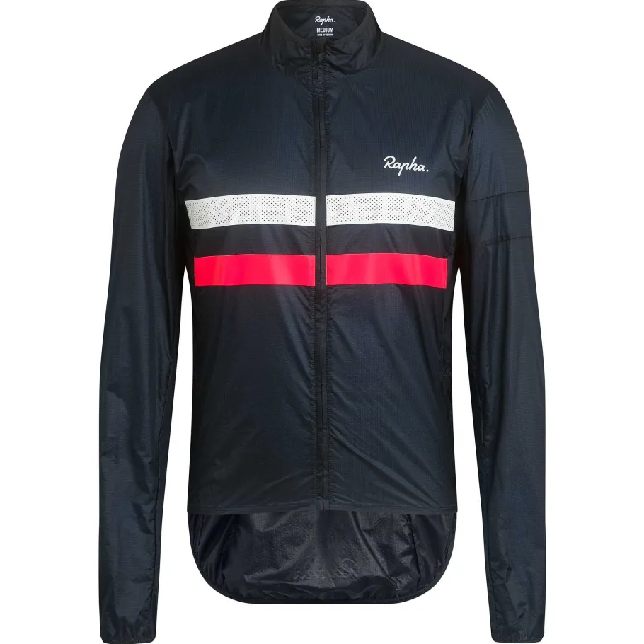 Cheap Rapha Men'S Brevet Flyweight Wind Jacket Dark Navy/High-Vis Pink/White