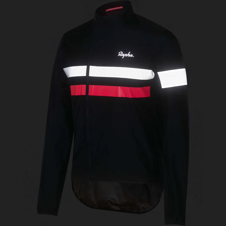 Sale Rapha Men'S Brevet Gore-Tex Rain Jacket Dark Navy/High-Vis Pink/White