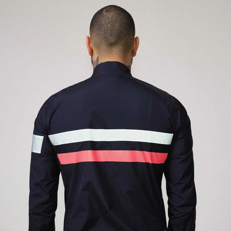 Sale Rapha Men'S Brevet Gore-Tex Rain Jacket Dark Navy/High-Vis Pink/White