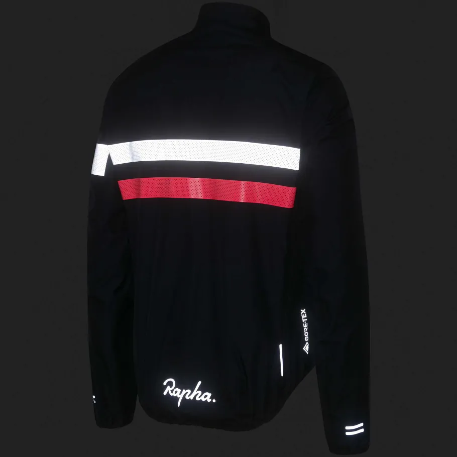 Sale Rapha Men'S Brevet Gore-Tex Rain Jacket Dark Navy/High-Vis Pink/White