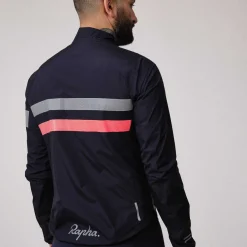 Sale Rapha Men'S Brevet Gore-Tex Rain Jacket Dark Navy/High-Vis Pink/White