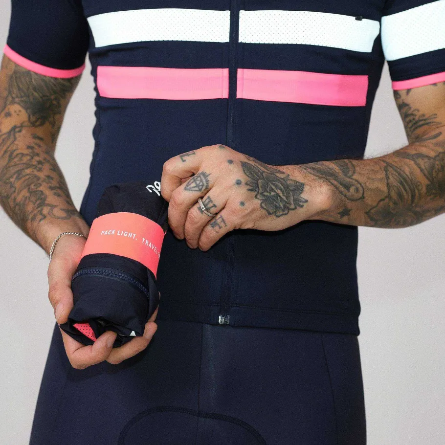 Sale Rapha Men'S Brevet Gore-Tex Rain Jacket Dark Navy/High-Vis Pink/White