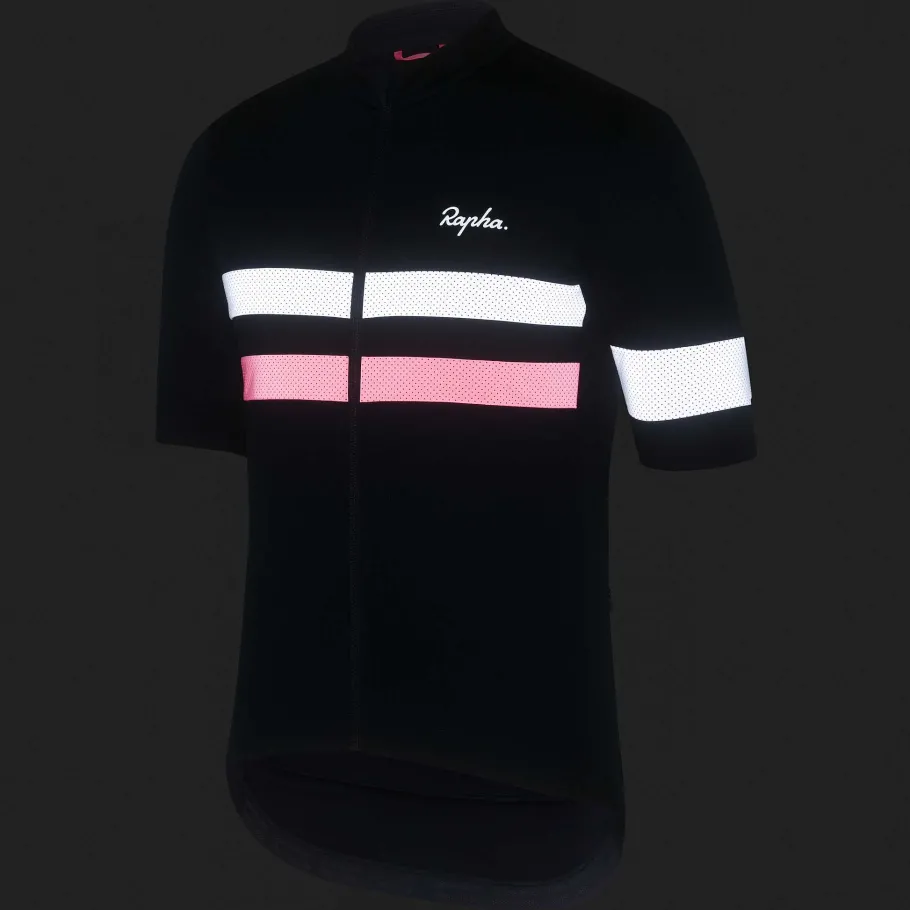 Best Sale Rapha Men'S Brevet Jersey Dark Navy/High-Vis Pink/White