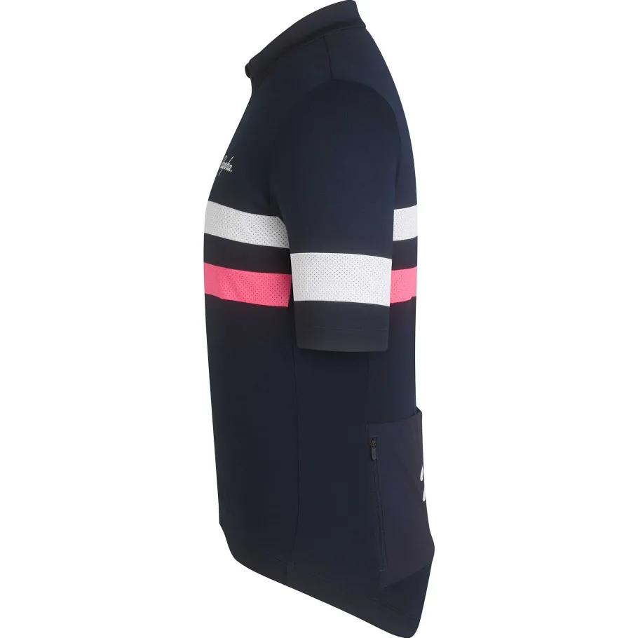 Best Sale Rapha Men'S Brevet Jersey Dark Navy/High-Vis Pink/White