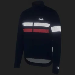 Best Sale Rapha Men'S Brevet Long Sleeve Gore-Tex Infinium Jersey Navy/Hi-Vis Pink