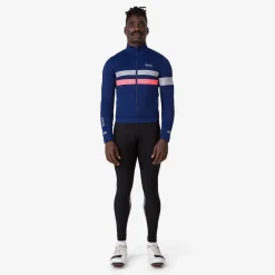 Best Sale Rapha Men'S Brevet Long Sleeve Gore-Tex Infinium Jersey Navy/Hi-Vis Pink