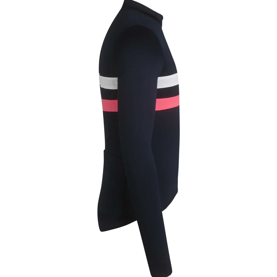 Sale Rapha Men'S Brevet Long Sleeve Jersey Dark Navy/High-Vis Pink/White