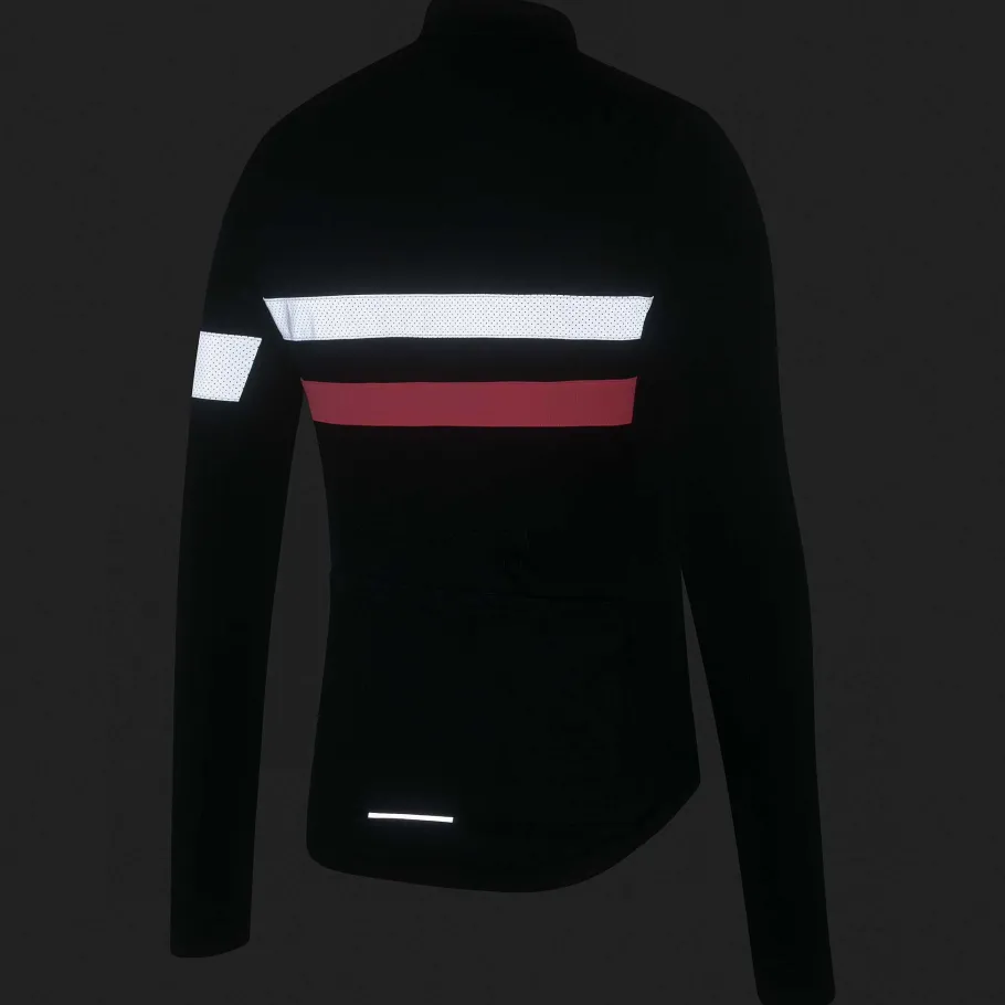 Sale Rapha Men'S Brevet Long Sleeve Jersey Dark Navy/High-Vis Pink/White