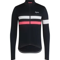 Sale Rapha Men'S Brevet Long Sleeve Jersey Dark Navy/High-Vis Pink/White