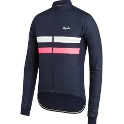 Clearance Rapha Men'S Brevet Long Sleeve Windblock Jersey Dark Navy/White