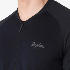 New Rapha Men'S Explore Long Sleeve Zip Neck Tech T-Shirt Black/Black