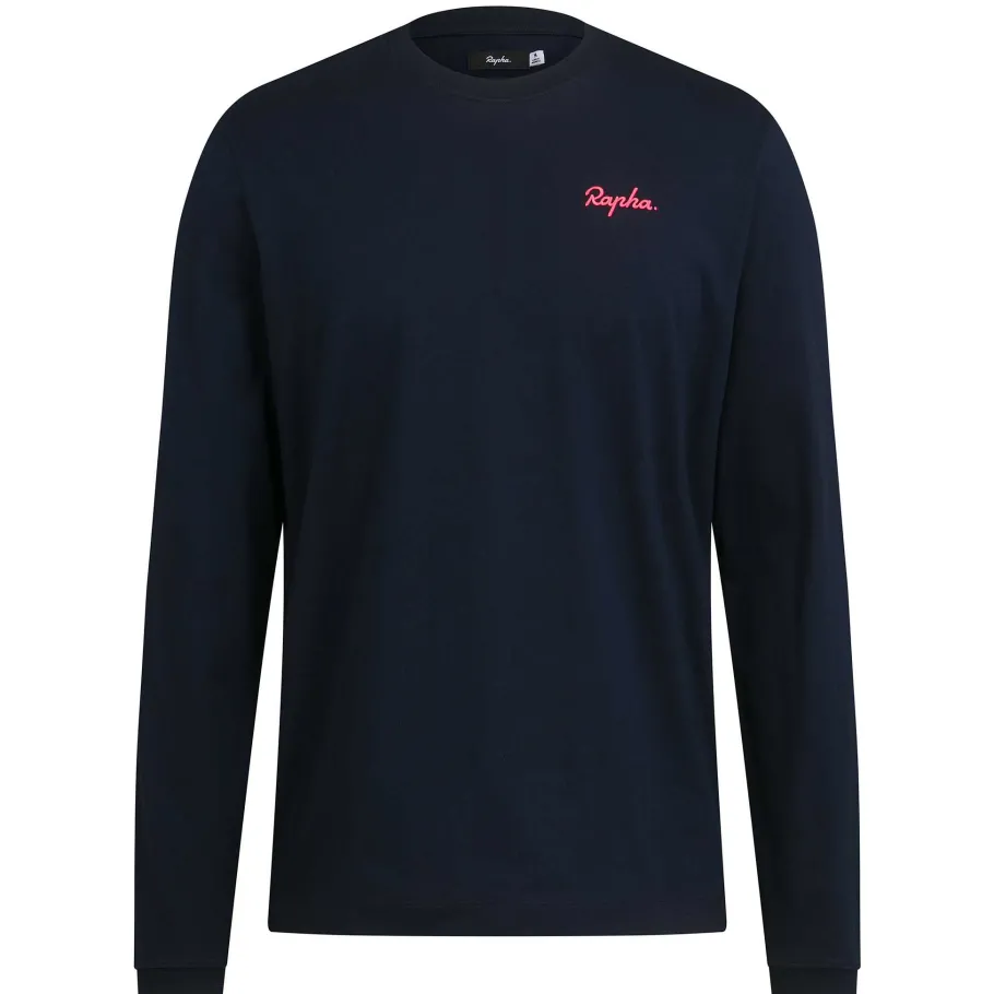 Hot Rapha Men'S Logo Long Sleeve T-Shirt