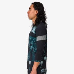 Hot Rapha Men'S Printed Trail 3/4 Sleeve Jersey Black/Blue Green