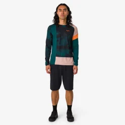 Sale Rapha Men'S Printed Trail Long Sleeve Technical T-Shirt Pistachio/Orange