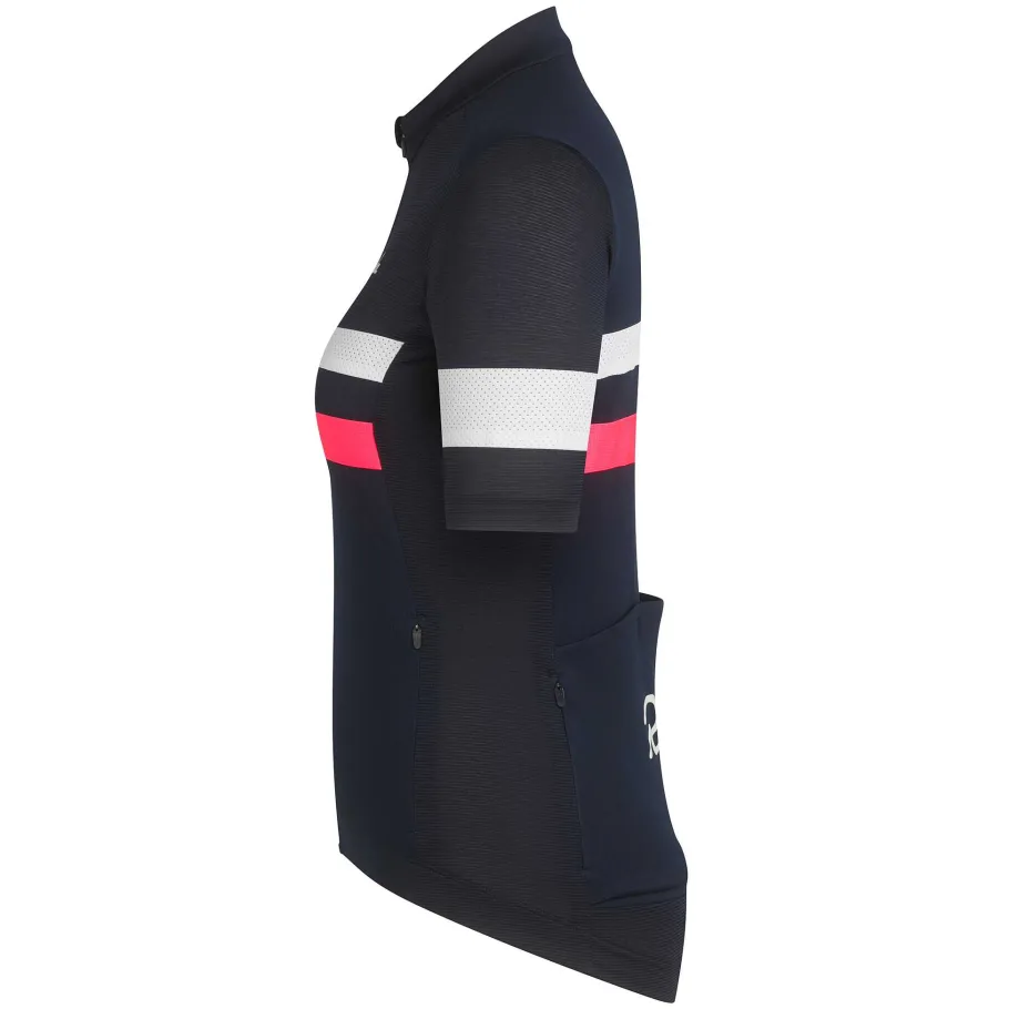 Best Sale Rapha Women'S Brevet Lightweight Jersey Dark Navy/High-Vis Pink/White