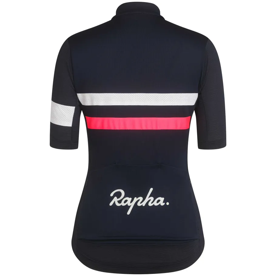 Best Sale Rapha Women'S Brevet Lightweight Jersey Dark Navy/High-Vis Pink/White