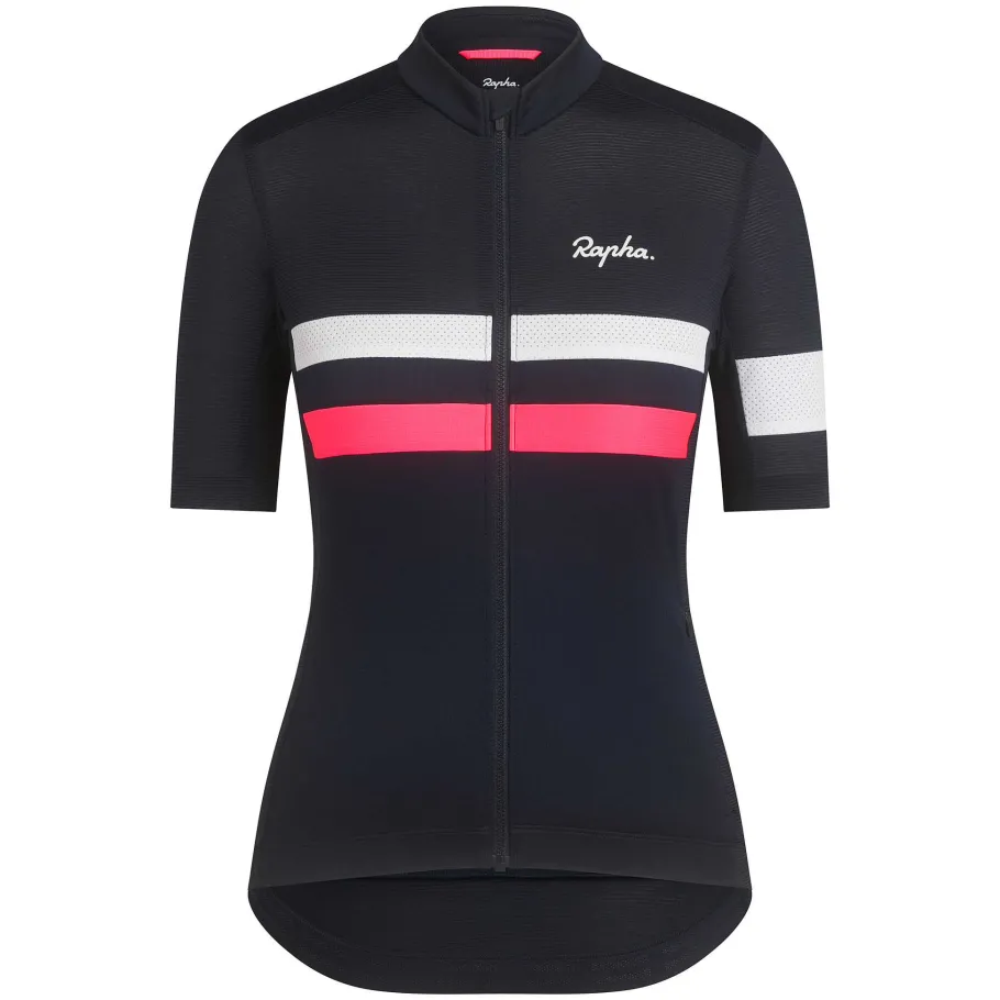 Best Sale Rapha Women'S Brevet Lightweight Jersey Dark Navy/High-Vis Pink/White