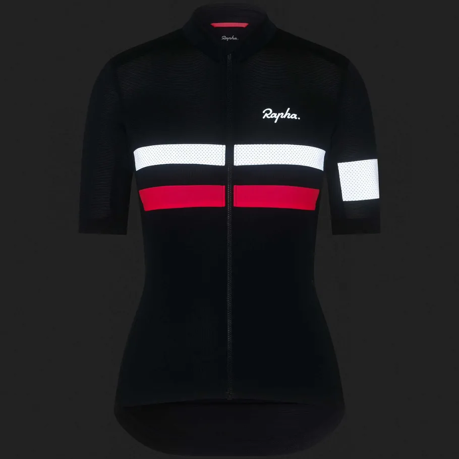 Best Sale Rapha Women'S Brevet Lightweight Jersey Dark Navy/High-Vis Pink/White