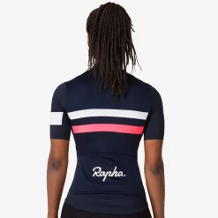 Best Sale Rapha Women'S Brevet Lightweight Jersey Dark Navy/High-Vis Pink/White