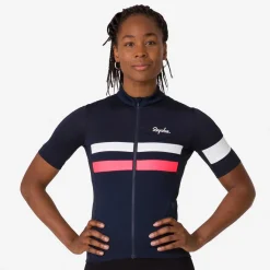 Best Sale Rapha Women'S Brevet Lightweight Jersey Dark Navy/High-Vis Pink/White