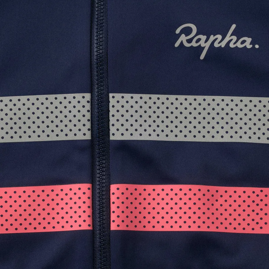 Flash Sale Rapha Women'S Brevet Ls Gore-Tex Infinium Jersey Navy/Hi-Vis Pink