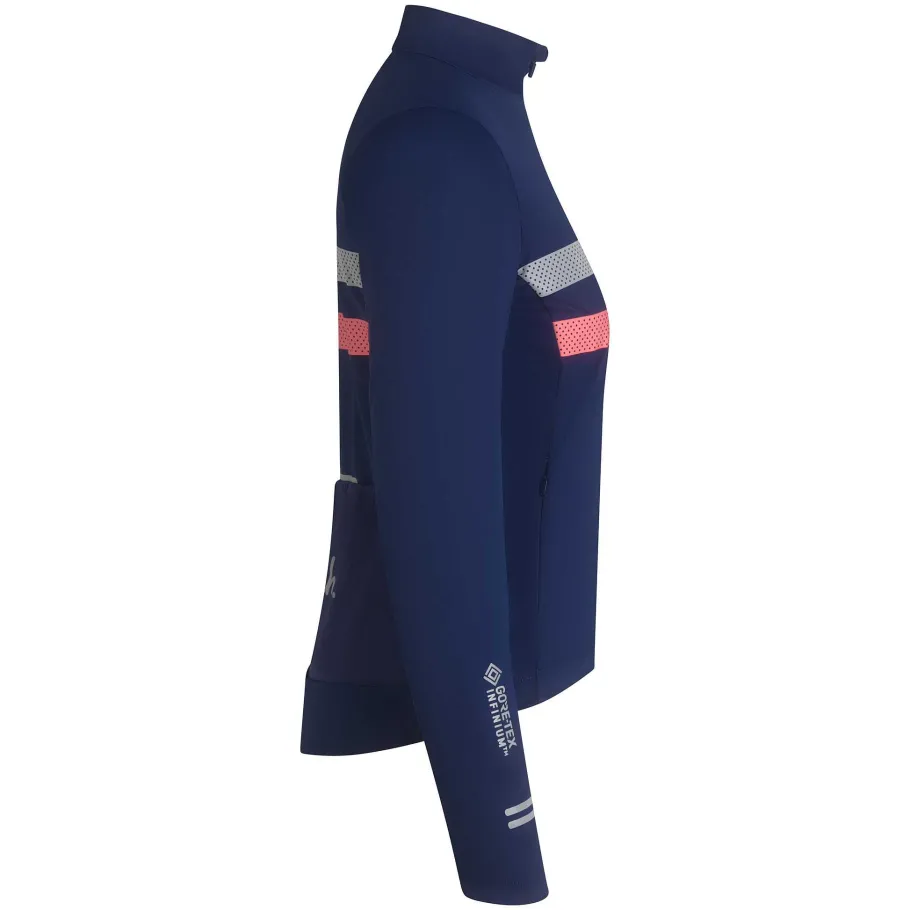 Flash Sale Rapha Women'S Brevet Ls Gore-Tex Infinium Jersey Navy/Hi-Vis Pink