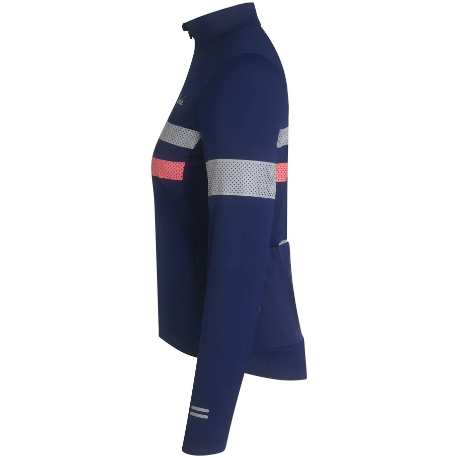 Flash Sale Rapha Women'S Brevet Ls Gore-Tex Infinium Jersey Navy/Hi-Vis Pink