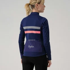 Flash Sale Rapha Women'S Brevet Ls Gore-Tex Infinium Jersey Navy/Hi-Vis Pink