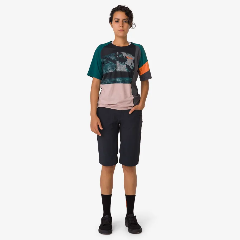 Outlet Rapha Women'S Printed Trail Technical T-Shirt Pistachio/Orange