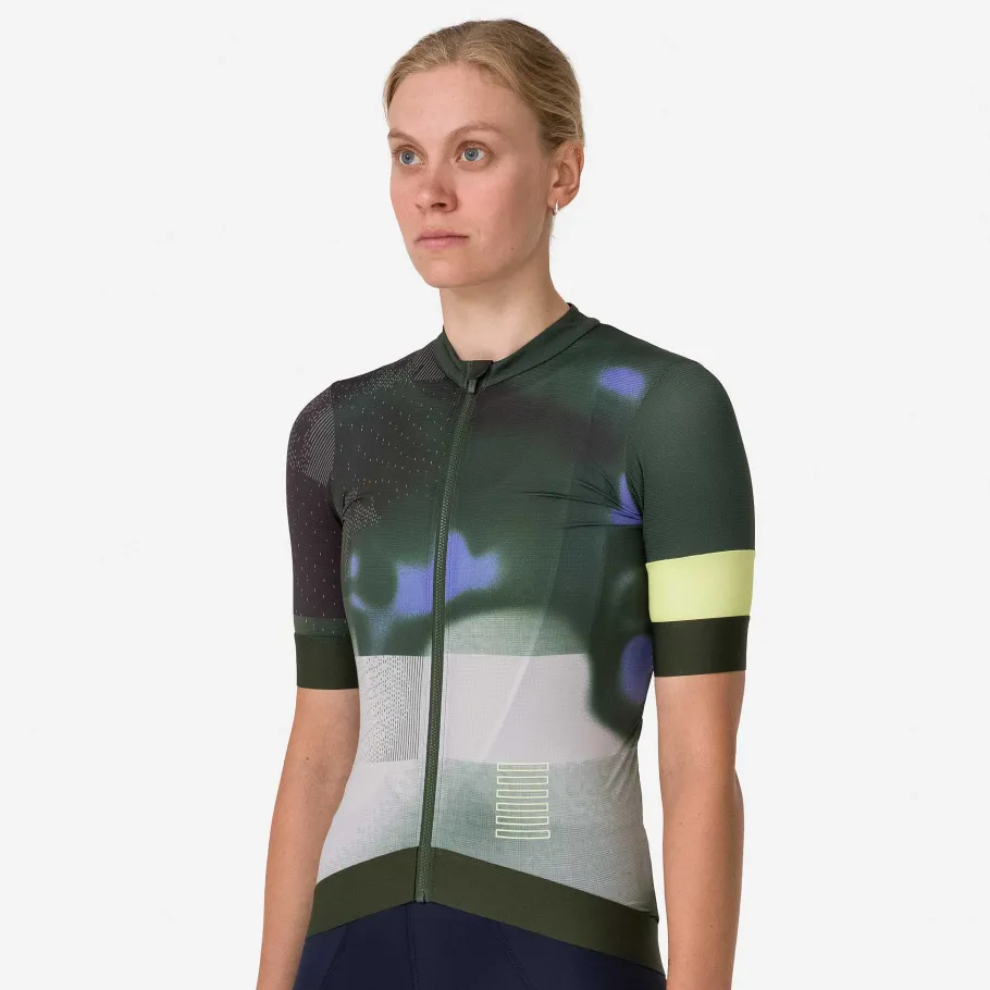 Discount Rapha Women'S Pro Team Aero Jersey - Equilibrium Graystone/Deep Olive Green