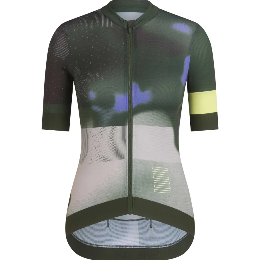 Discount Rapha Women'S Pro Team Aero Jersey - Equilibrium Graystone/Deep Olive Green