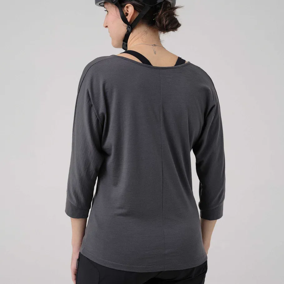 Cheap Rapha Women'S Trail Merino 3/4 Sleeve Top Dark Grey/Black